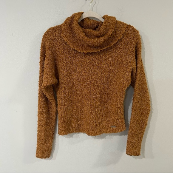 Abercrombie & Fitch Brown Cowl Neck Chunky Knit Oversized Sweater Size Small - Picture 1 of 4